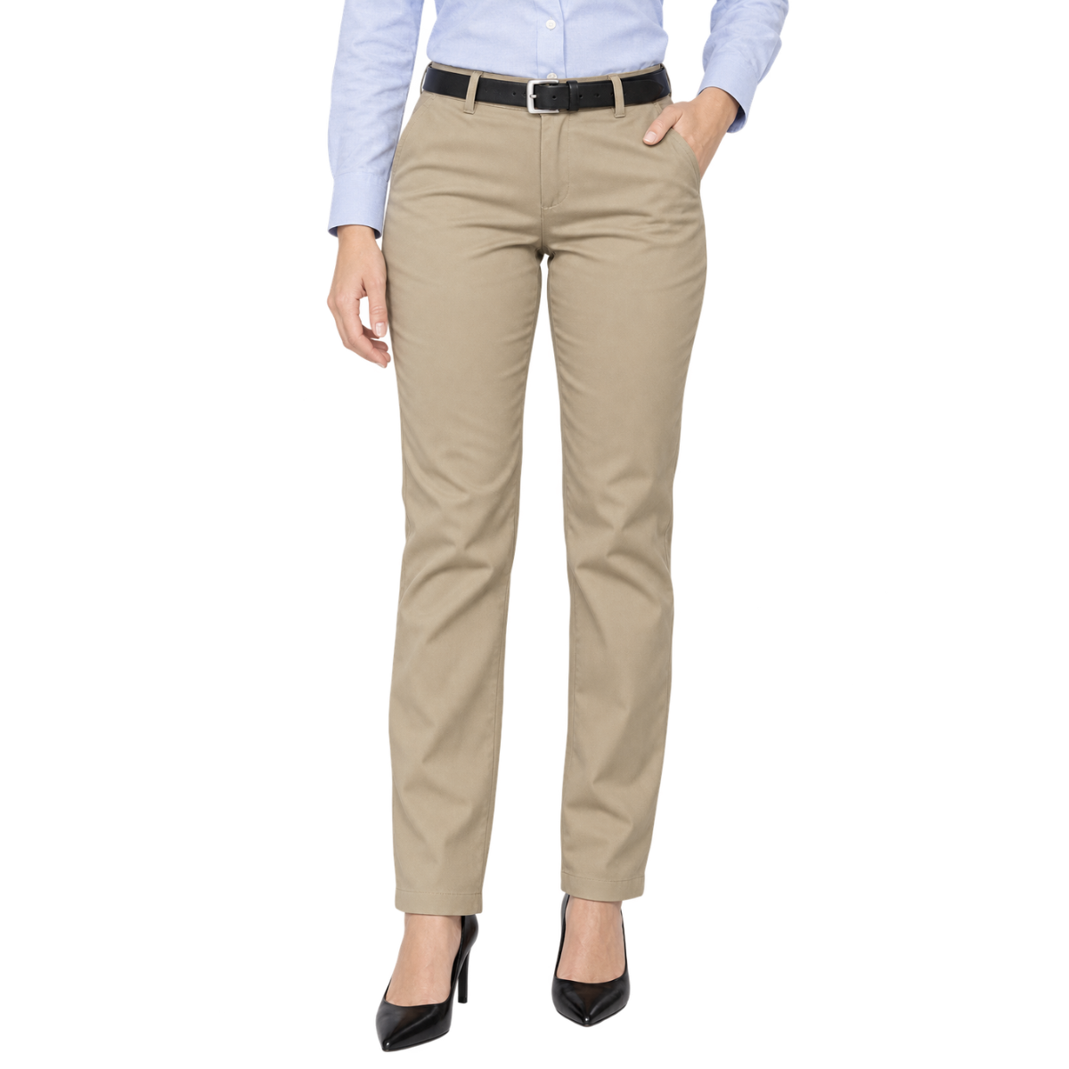 Pantalón de Gabardina para Dama · 65% Poliéster 35% Algodón