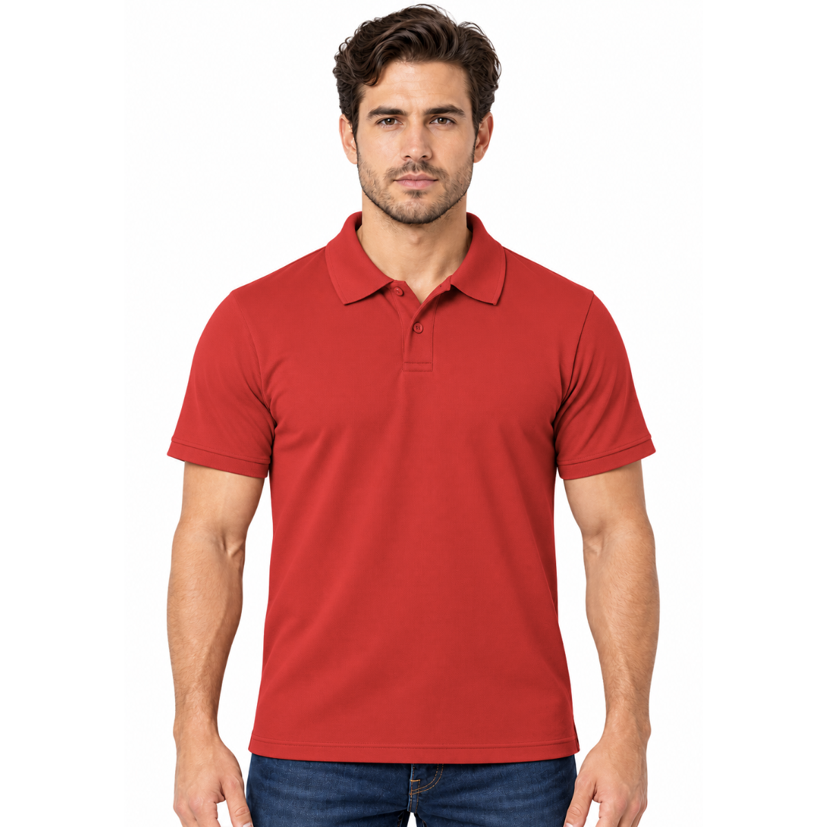 Playera Tipo Polo Manga Corta para Caballero 50/50 Poli-Algodón