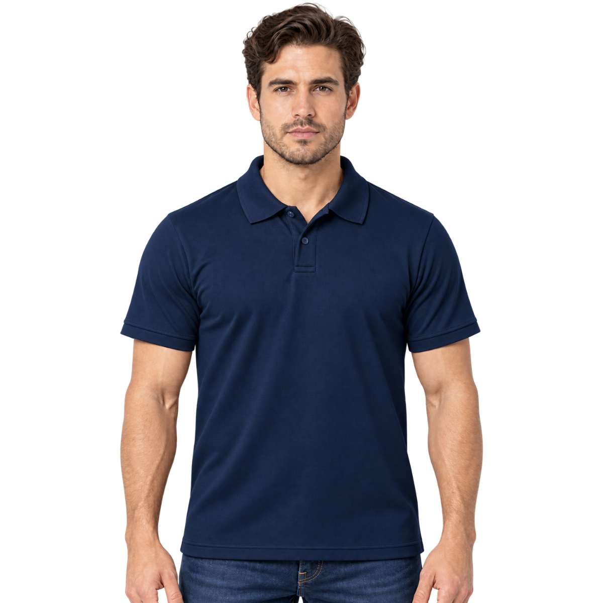 Playera Tipo Polo Manga Corta para Caballero 50/50 Poli-Algodón