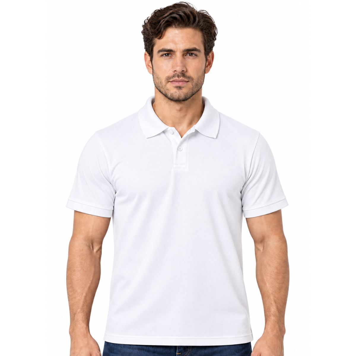 Playera Tipo Polo Manga Corta para Caballero 50/50 Poli-Algodón